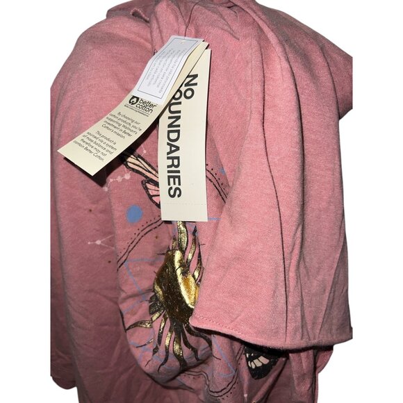 No Boundaries Pink Butterfly & Sun Graphic Cropped T-Shirt Sz XXL Womens - Picture 4 of 10